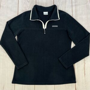 Columbia 1/4 Zip Pullover Fleece Jacket Black Sz M